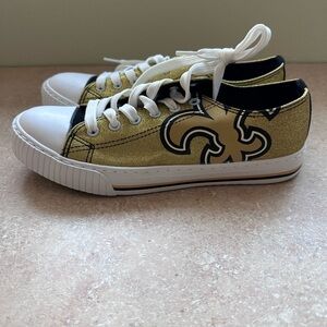 NWOT FOCO Size 9 Women’s Glittery New Orleans Saints Shoes
